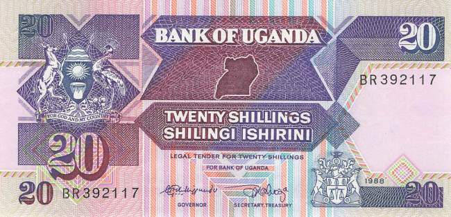 Uganda 20 Shilling 1988 p.29b